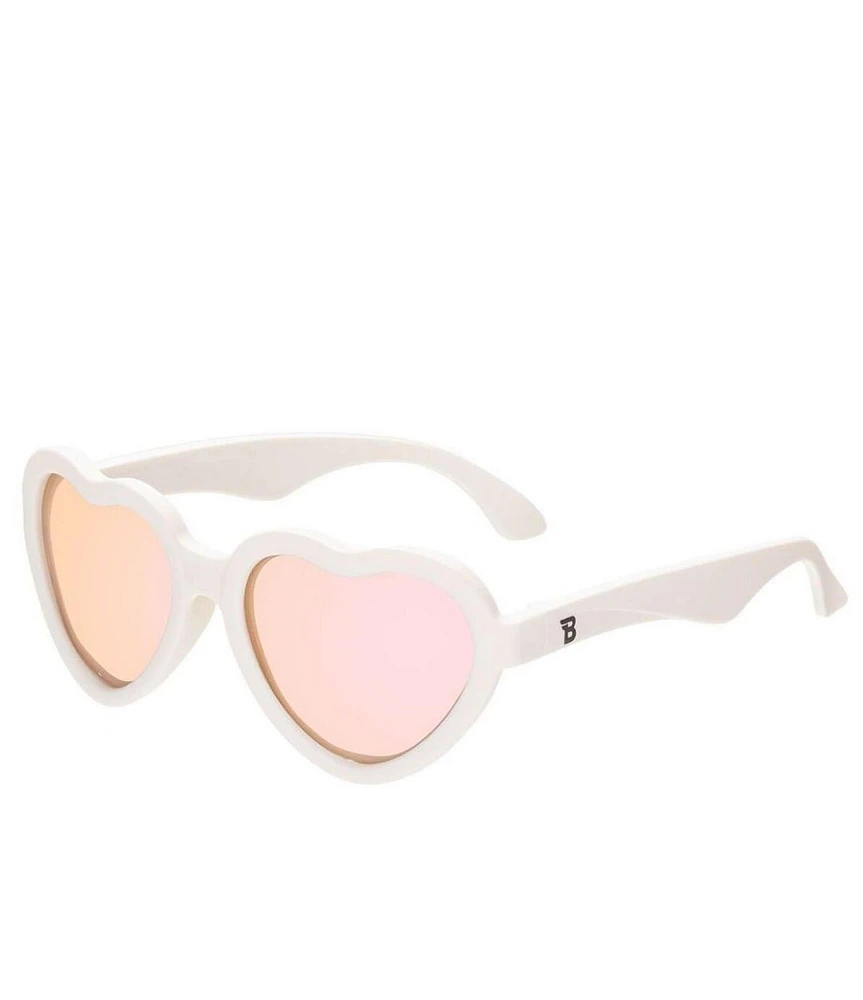 Babiators Baby/Little Girls Newborn-6+ Years Sweet Cream Heart Rose Gold Polarized Mirrored Lenses Sunglasses