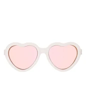 Babiators Baby/Little Girls Newborn-6+ Years Sweet Cream Heart Rose Gold Polarized Mirrored Lenses Sunglasses