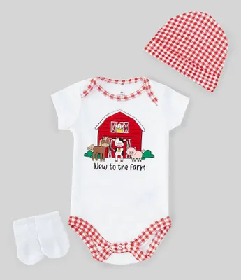 Baby Starters Baby 3-12 Months Short-Sleeve Farm Print Bodysuit