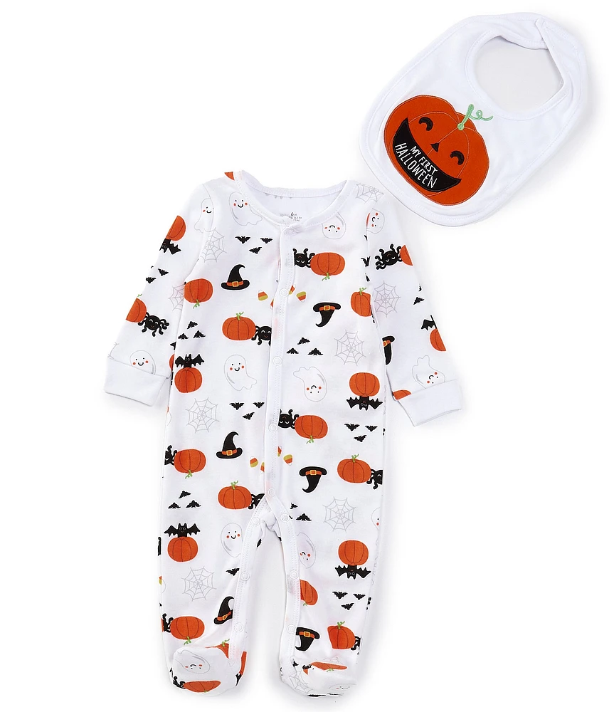 Baby Starters Baby 3-9 Months Long Sleeve Halloween-Theme-Printed Footie Coverall