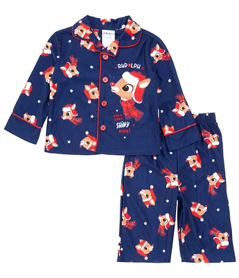 Baby Starters Baby Boys 12-24 Months Long-Sleeve Red-Nosed Reindeer Pajama Top & Matching Pajama Pants Set