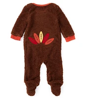 Baby Starters Baby Boys 3-9 Months Long Sleeve Thanksgiving Turkey Face Footie Coverall