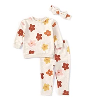 Baby Starters Baby Girls 12-24 Months Long-Sleeve Floral-Printed French Terry Sweatshirt & Matching French Terry Pant Set