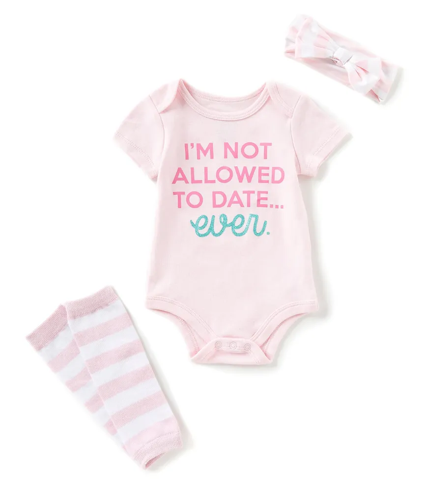 Baby Starters Baby Girls Newborn-12 Months Not Allowed To Date Short-Sleeve Bodysuit