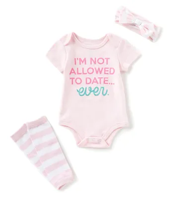 Baby Starters Girls Newborn-12 Months Not Allowed To Date Short-Sleeve Bodysuit