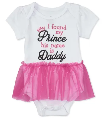 Baby Starters Baby Girls 3-12 Months Short-Sleeve I Found My Prince Bodysuit