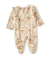 Baby Starters Baby Girls Horse Print Footie & Bib Set