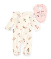 Baby Starters Baby Girls 3-9 Months Long-Sleeve Western-Printed Footie Coverall