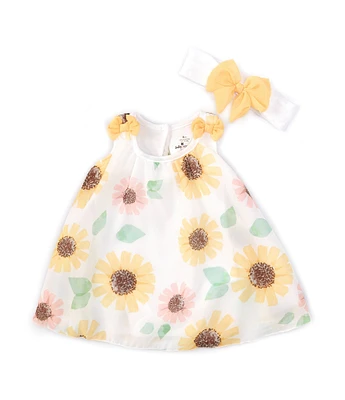 Baby Starters Baby Girls 3-9 Months Sleeveless Sunflower-Print Dress