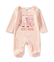 Baby Starters Baby Girls Newborn-9 Months Piggy Loves Mama Waffle Knit Footie Coverall
