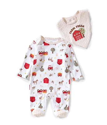 Baby Starters Baby Newborn-9 Months Farm Fresh Print Footie & Bib Set