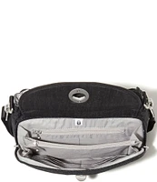 Baggallini Black Cheetah Calais Crossbody Bag