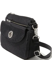 Baggallini Black Cheetah Calais Crossbody Bag