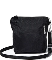 Baggallini Black Cheetah Modern Pocket Crossbody Bag