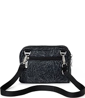 Baggallini Midnight Blossom Triple Zip Crossbody Bag