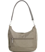 Baggallini Modern Pocket Half-Moon Silver Metal Crossbody Bag