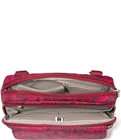 Baggallini Red Divine Rose Modern Double Zip Crossbody Bag