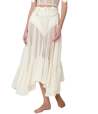Bahia Maria Jardin De Lu Flower Lined Mesh Cover-Up Skirt