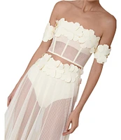 Bahia Maria Jardin De Lu Flower Lined Mesh Cover-Up Skirt