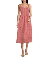 Bailey Rose Gingham Square Neck Midi Dress