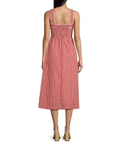 Bailey Rose Gingham Square Neck Midi Dress