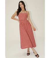 Bailey Rose Gingham Square Neck Midi Dress