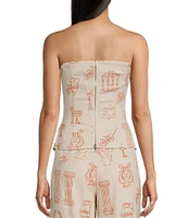 Bailey Rose Greek Print Strapless Coordinating Corset Vest