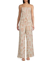 Bailey Rose Greek Print Strapless Coordinating Corset Vest