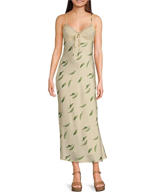 Bailey Rose Green Chili Pepper Print Maxi Dress