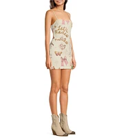 Bailey Rose Let's Rodeo Print Square Neck Mini Dress