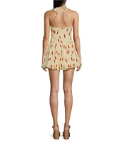 Bailey Rose Red Chili Pepper Halter Top Mini Dress