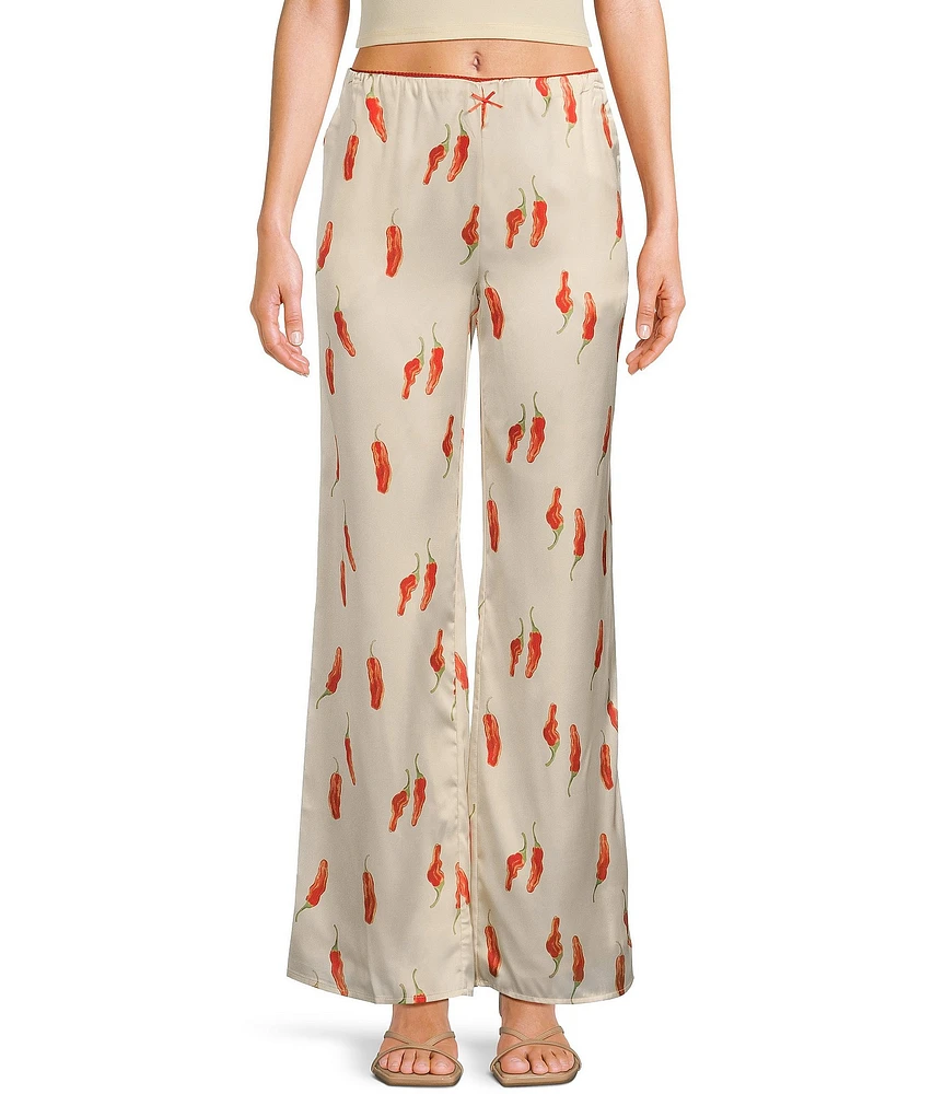 Bailey Rose Red Chili Pepper Silk Coordinating Pants