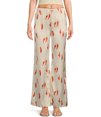 Bailey Rose Red Chili Pepper Silk Coordinating Pants