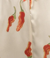 Bailey Rose Red Chili Pepper Silk Coordinating Pants