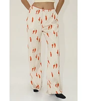 Bailey Rose Red Chili Pepper Silk Coordinating Pants