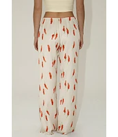 Bailey Rose Red Chili Pepper Silk Coordinating Pants