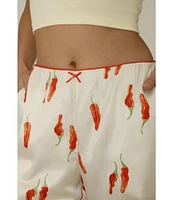 Bailey Rose Red Chili Pepper Silk Coordinating Pants