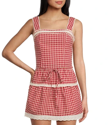 Bailey Rose Red Gingham Sleeveless Coordinating Tank Top