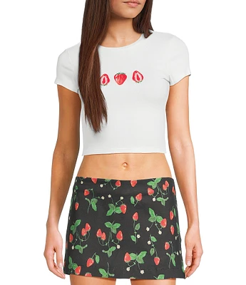 Bailey Rose Short Sleeve Strawberry Cropped Baby T-Shirt