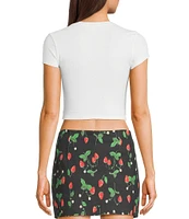 Bailey Rose Short Sleeve Strawberry Cropped Baby T-Shirt