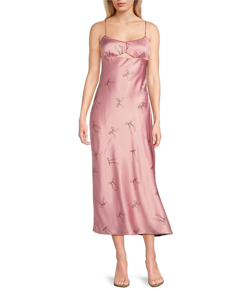 Bailey Rose Square Neck Bow Print Maxi Dress