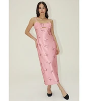 Bailey Rose Square Neck Bow Print Maxi Dress