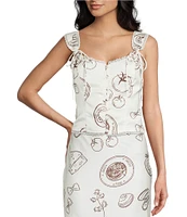 Bailey Rose V-Neck Sleeveless Pasta Print Coordinating Top