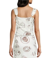Bailey Rose V-Neck Sleeveless Pasta Print Coordinating Top
