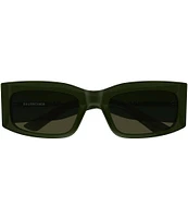 Balenciaga Men's Paper 56mm Rectangle Sunglasses