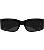 Balenciaga Men's Paper 56mm Rectangle Sunglasses