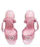 Barbie™ x ALDO The DreamHouse™ Collection Barbie Party Rhinestone Heart Iridescent Platform Sandals