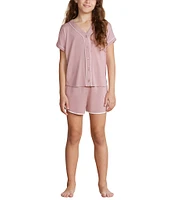 Barefoot Dreams Malibu Collection® Big Girls 7-14 Soft Jersey Piped PJ Set