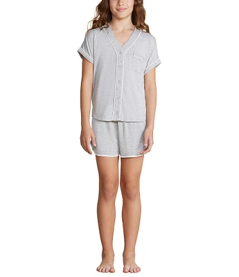 Barefoot Dreams Malibu Collection® Big Girls 7-14 Soft Jersey Piped PJ Set