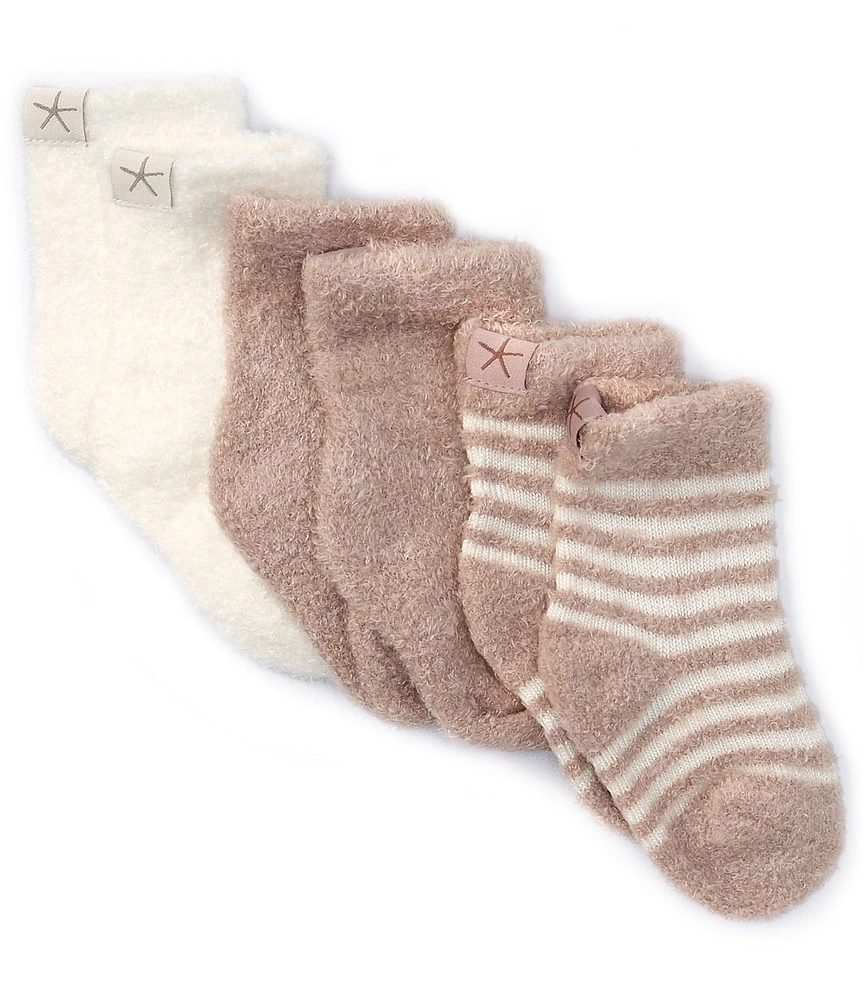 Barefoot Dreams Baby Newborn-12 Months CozyChic Lite 3-Pack Socks